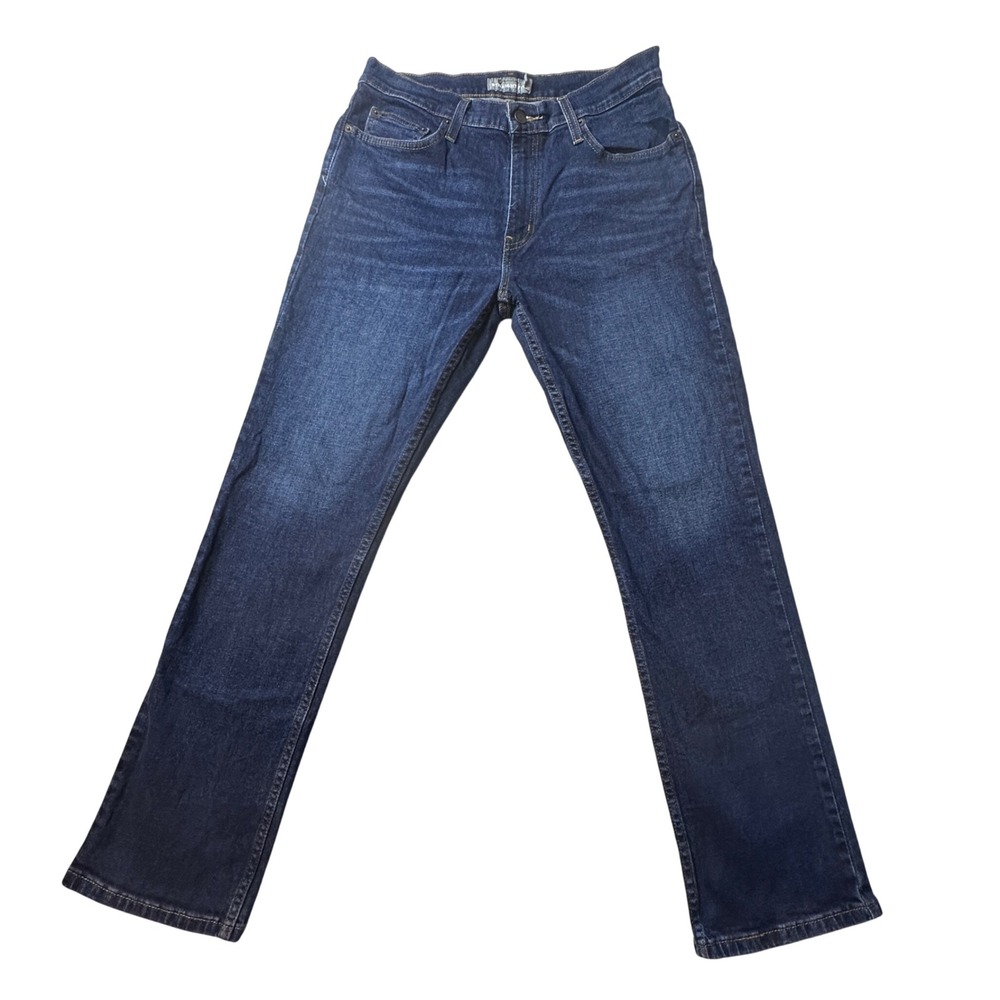 Member's Mark Jeans Mens 32x30 Dark Blue Straight Fit Stretch Denim‎ 116201